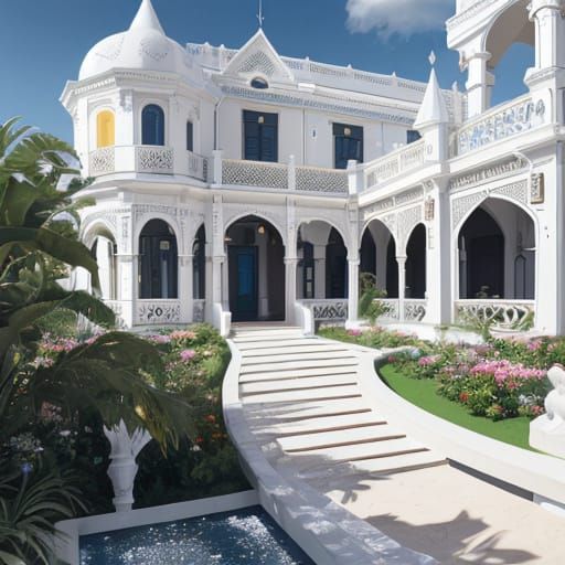 Hyperrealistic Walls and Arches in Art Nouveau Style