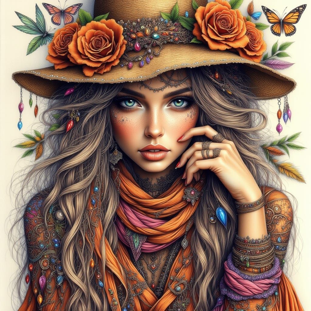 Art Nouveau Party Scene in Bohemian Style