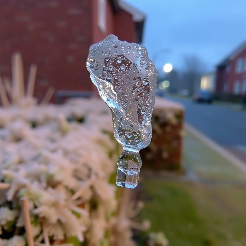 Frosted Winter Scene in Soft Pastel Colors