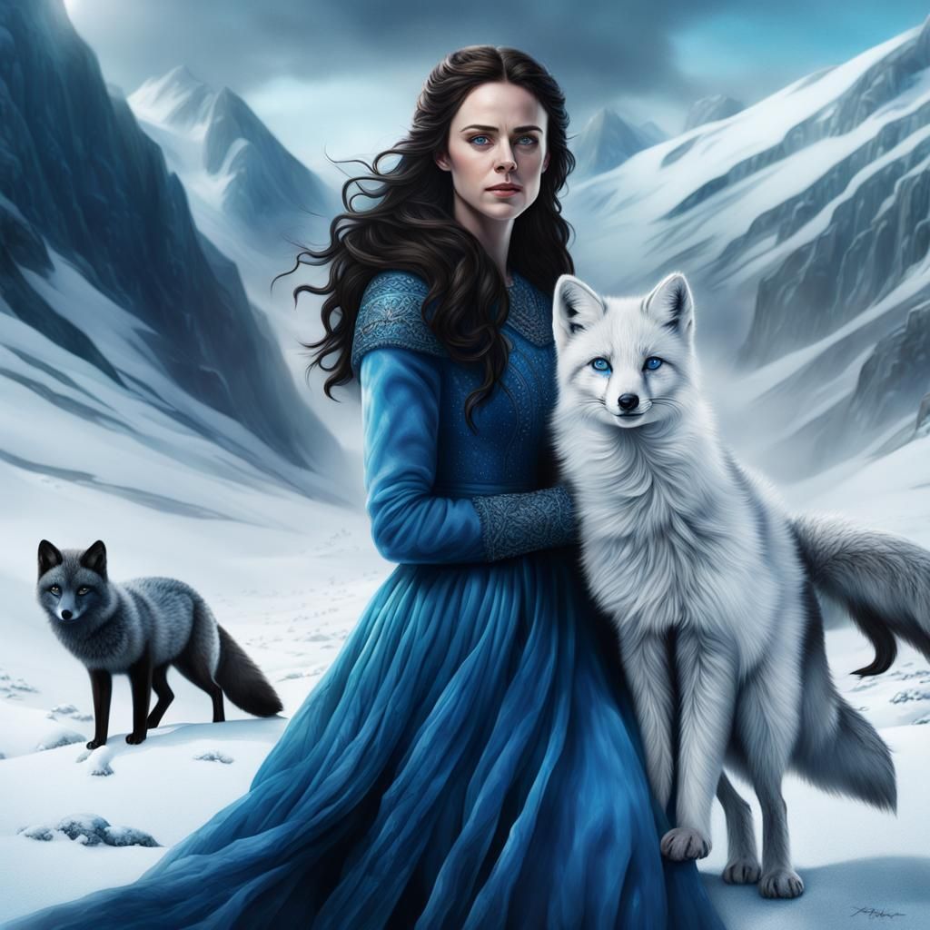 Kaya Scodelario in Snowy Landscape Digital Painting