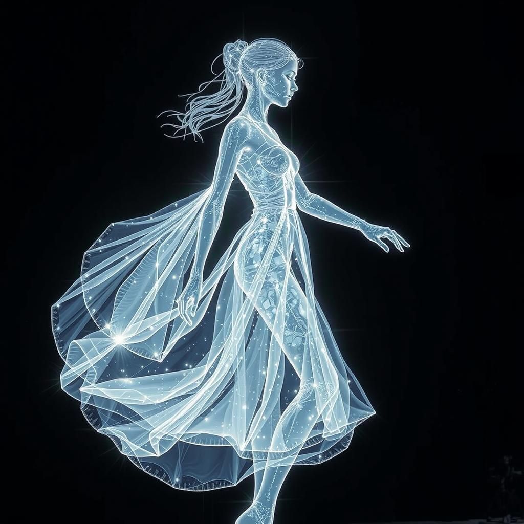 Ethereal Light Girl in Quantum Dress