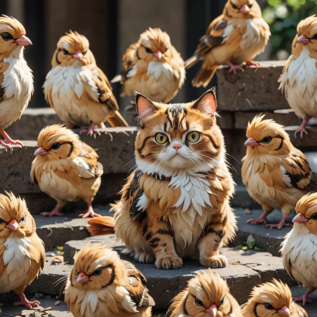 Pidgey as a Cat in 8k Resolution