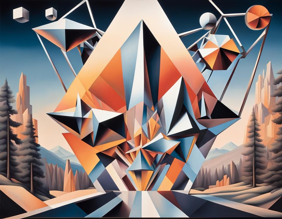 Monochrome Op Art Geometric Amusement Ride