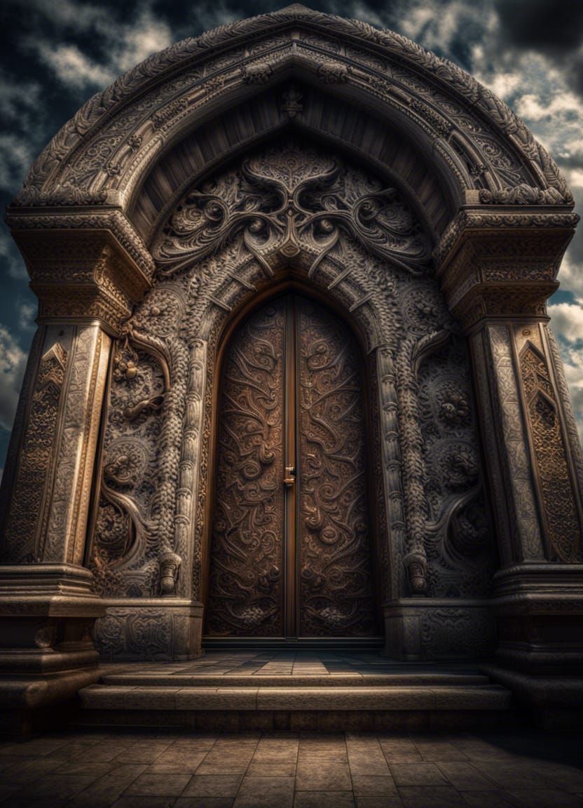 Hyperrealistic Doorway to Heaven in HDR