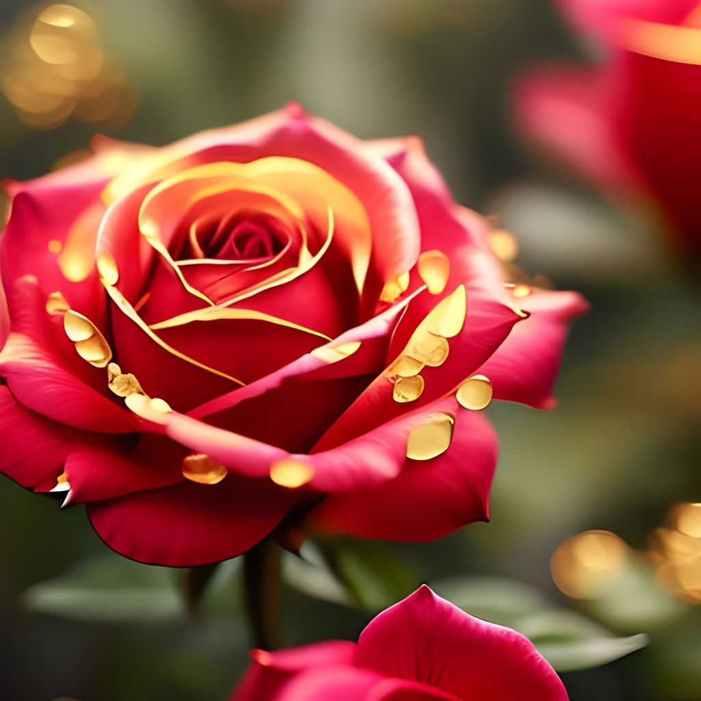 Glowing Rose with Transparent Petals in Macro
