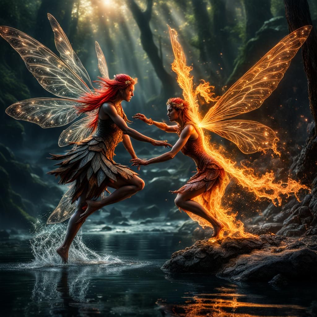 Fire Fairy vs Water Fairy Battle