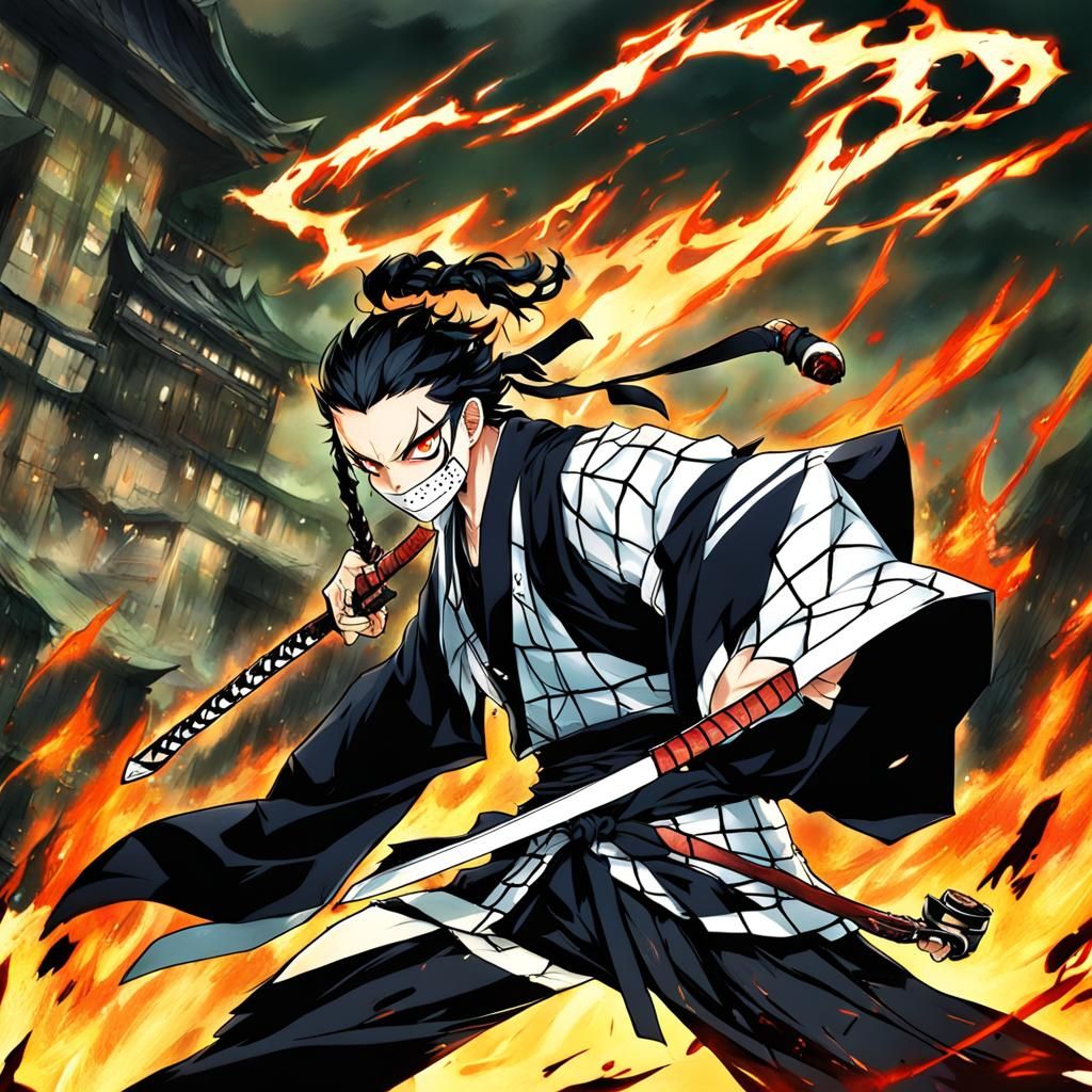 Anime Style Demon Slayer Character Art