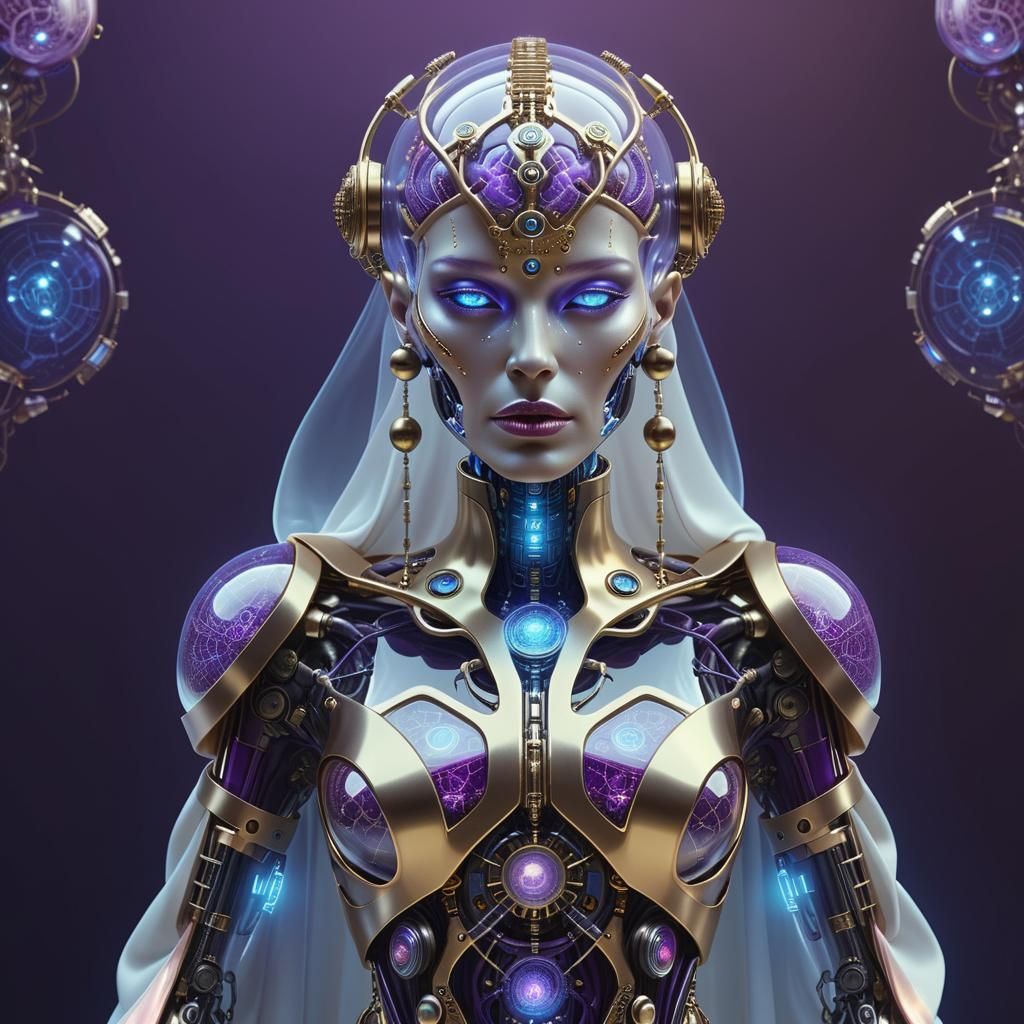 High Justice Priestess in a Priestess robe and gown A clear ...