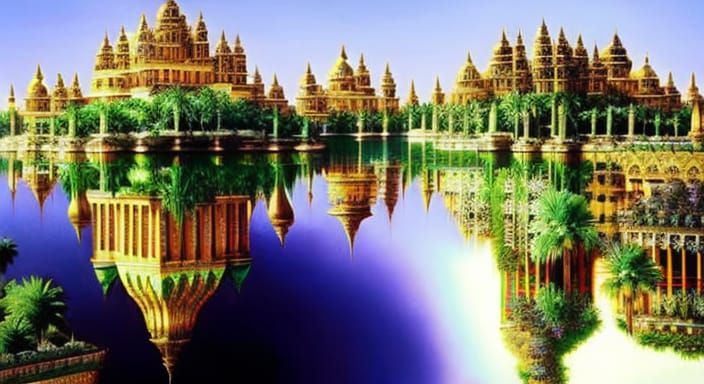 Hyperrealistic Hanging Gardens of Babylon