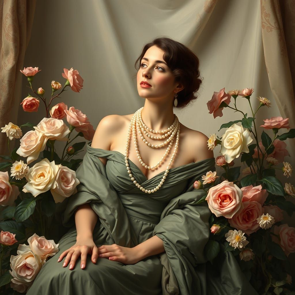 Elegant Woman in a Neoclassical Style Portrait