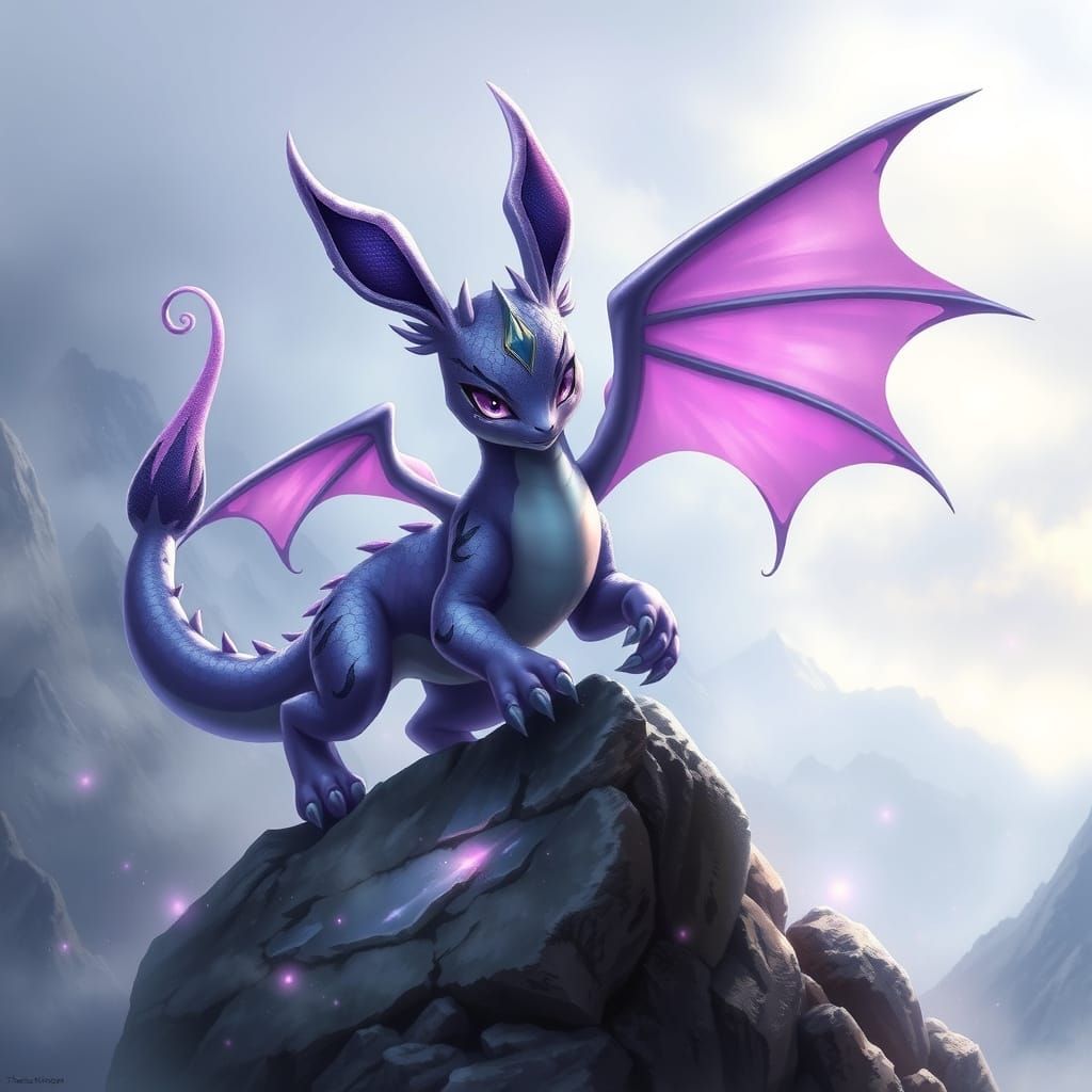 Ethereal Dragon Eeveelution Reigns Supreme in Misty Mountain...