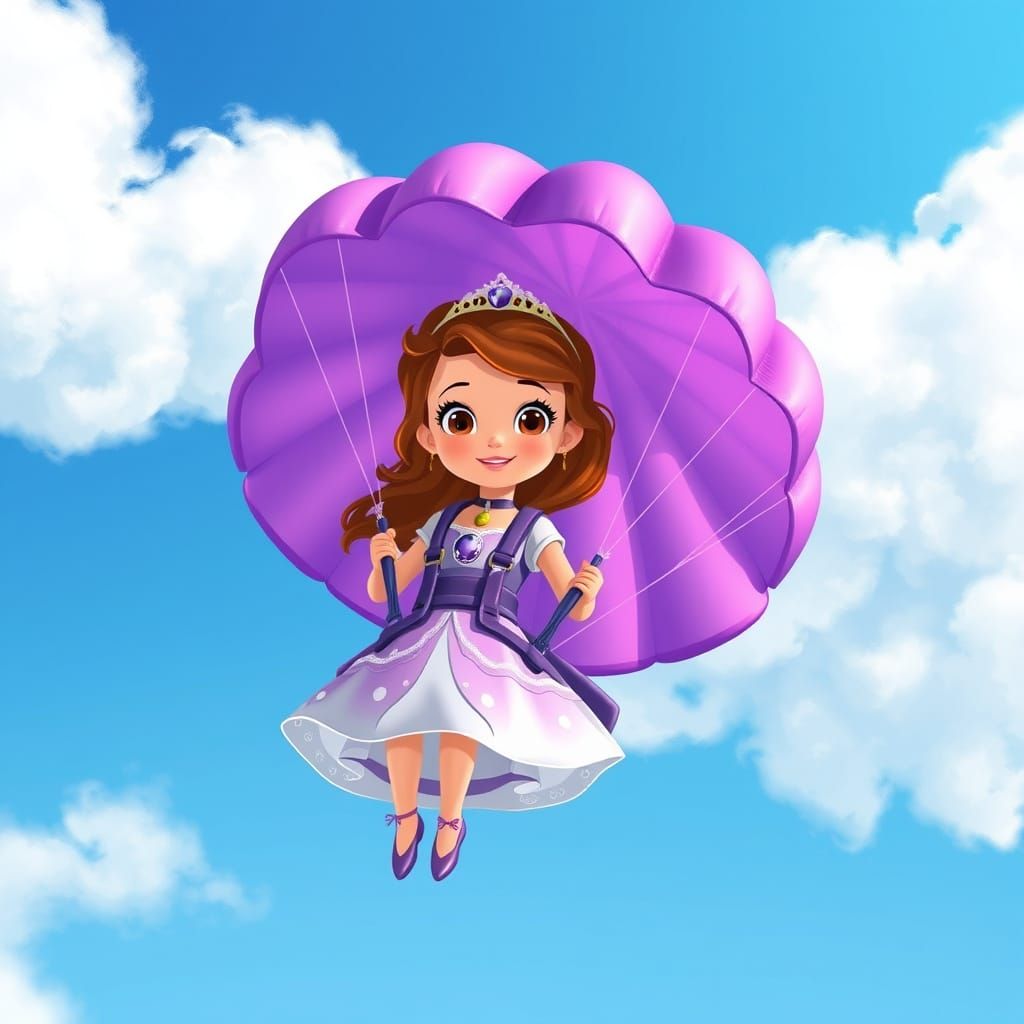 Princess Sofia's Parachute Adventure in Disney Style