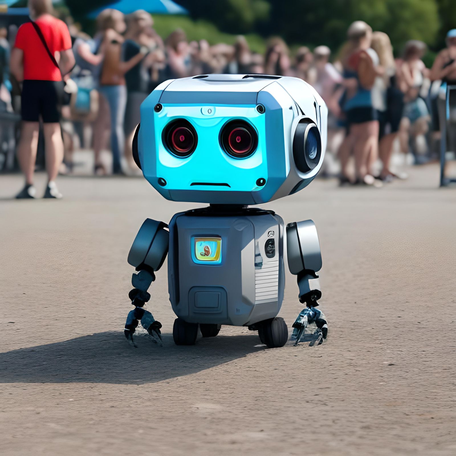 Humanoid Robot Child at Rock Concert