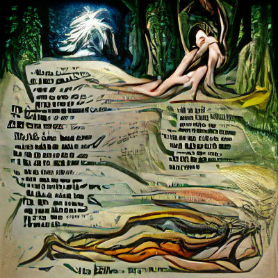 Mystical Forest Landscape in Romantic Style