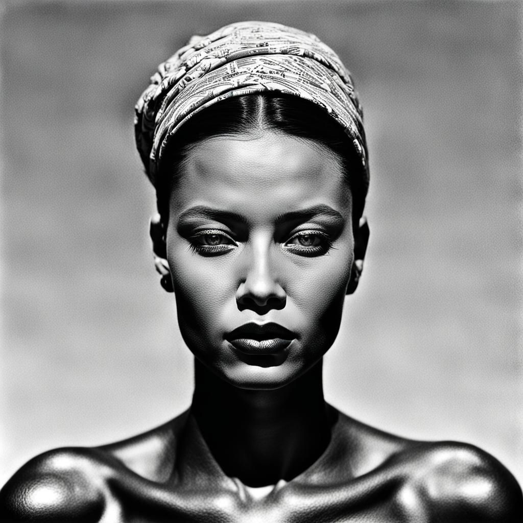 Woman portrait inspired by Herb Ritts