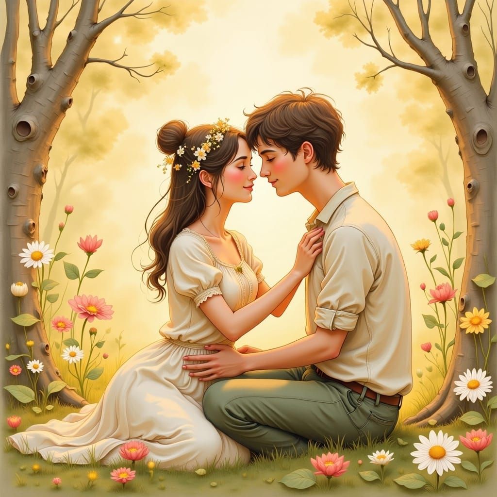 Whimsical Couple in Golden Light