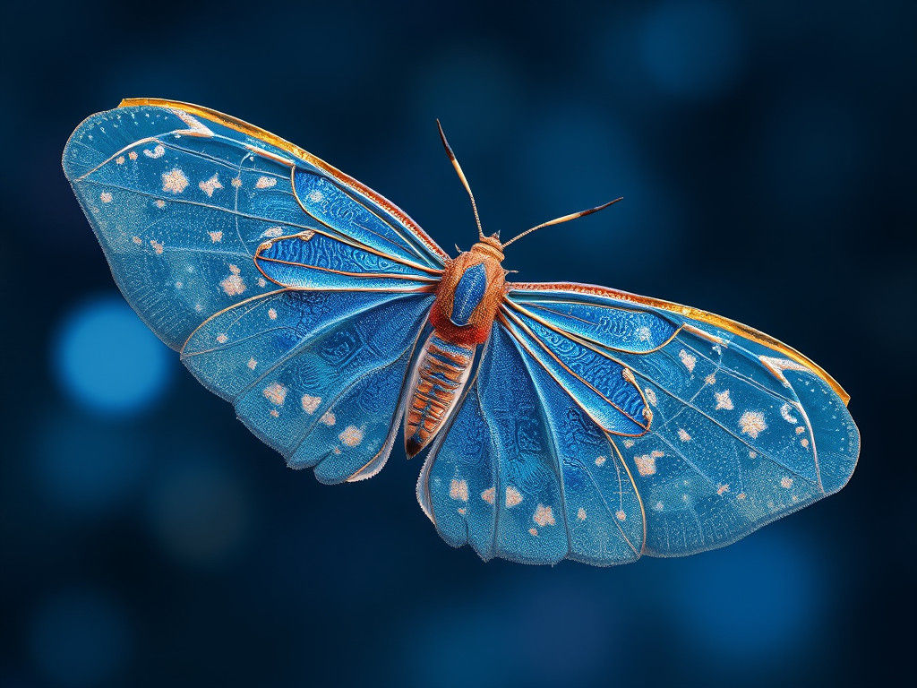 Bioluminescent Colugo with Silver Lacewing Wings