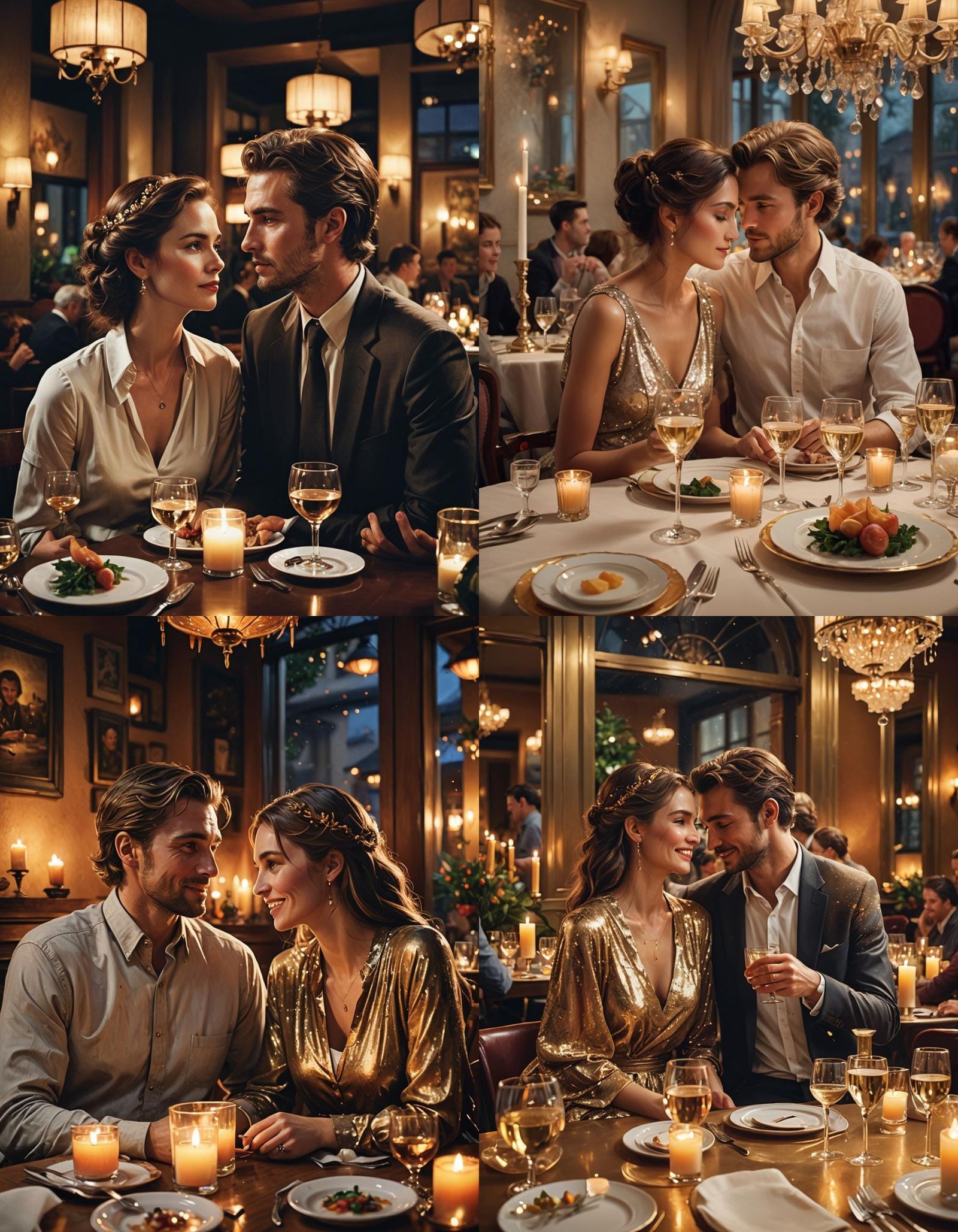 Romantic Candlelit Dinner: A Hyperrealistic AI Image