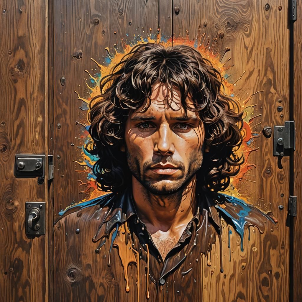 Hyperrealistic Jim Morrison Melts Into Door