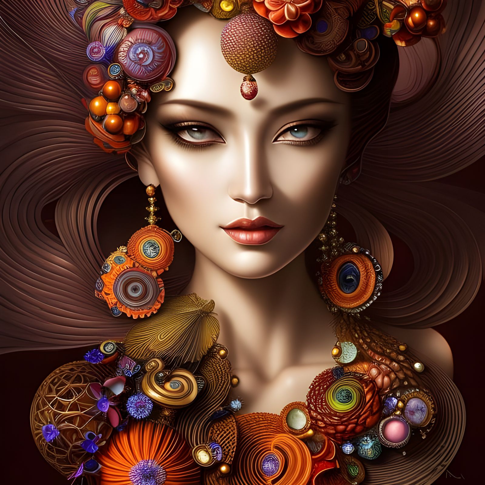 Beautiful Woman with Glass Jewellery