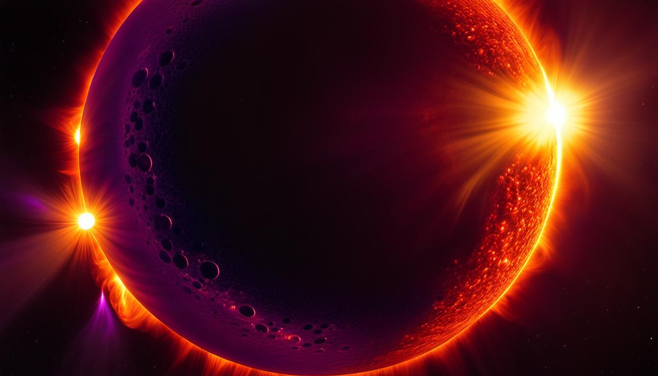 Spectacular Solar Eclipse in Expressionist Oil Painting