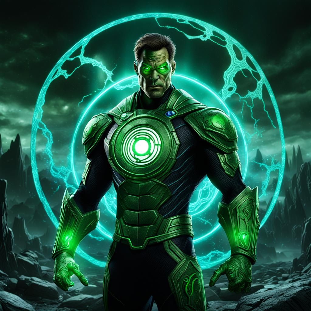Corrupted Green Lantern Dominates with Dark Constructs