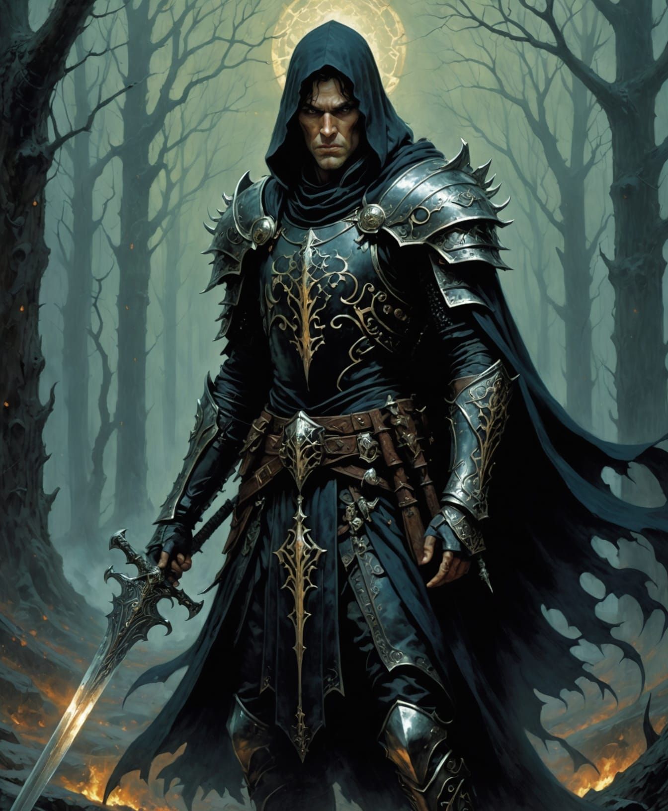 Mystical Warrior of Dark Fantasy