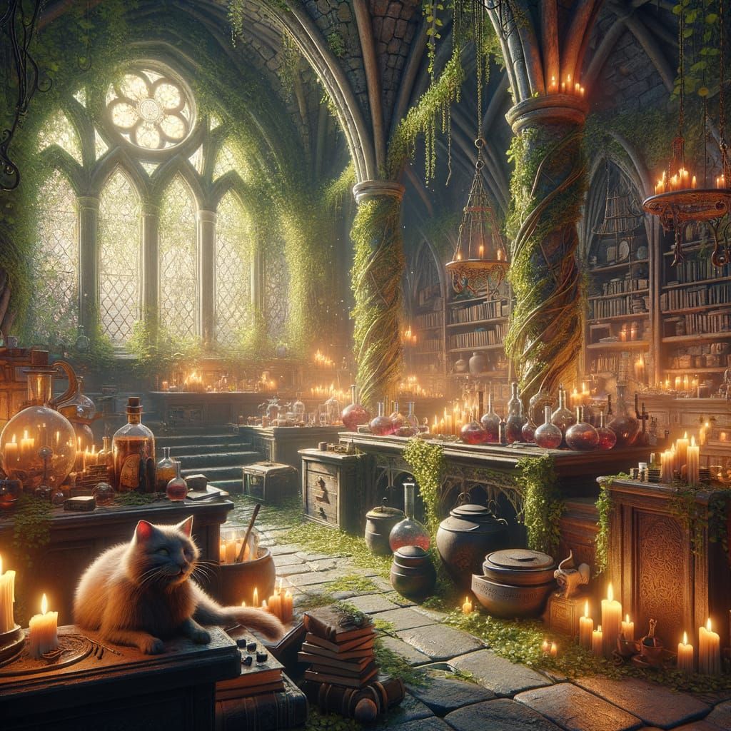 Ethereal Enchantment: Ancient Potion Lab by Moonlit Vines