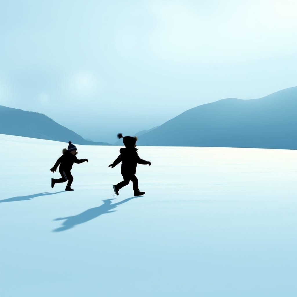 Surreal Snowy Landscapes in Cool Blues and Whites