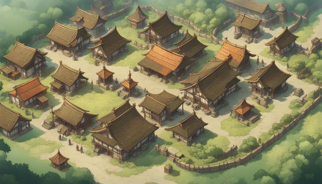 Three Kingdoms RPG Game Map in Anime Style