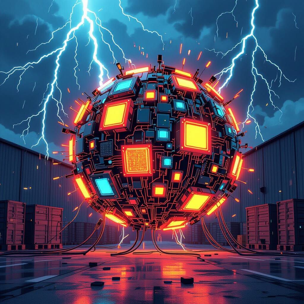 Glowing Electronics Connect to Warehouse with Lightning