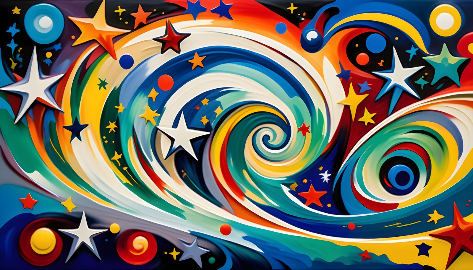 Cosmic Vortex in Abstract Expressionist Style