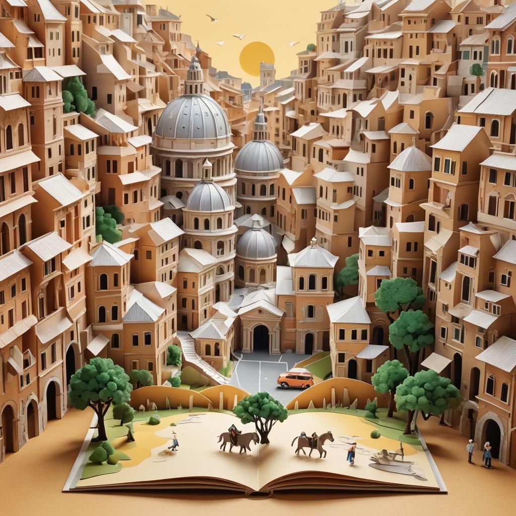 Sunny Day in Rome: A Pop-Up Book Illustration