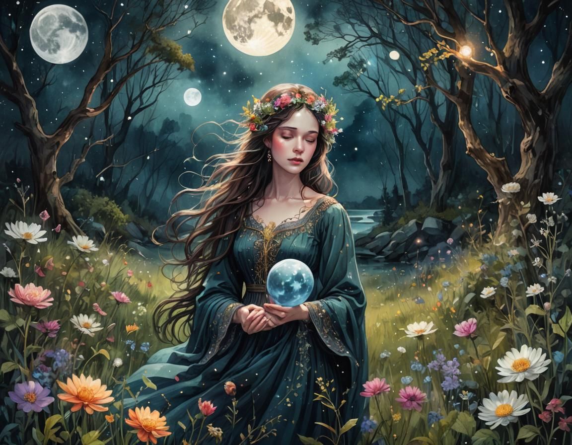 Surreal Fantasy Romance Novel Cover in Vibrant Digital Water...