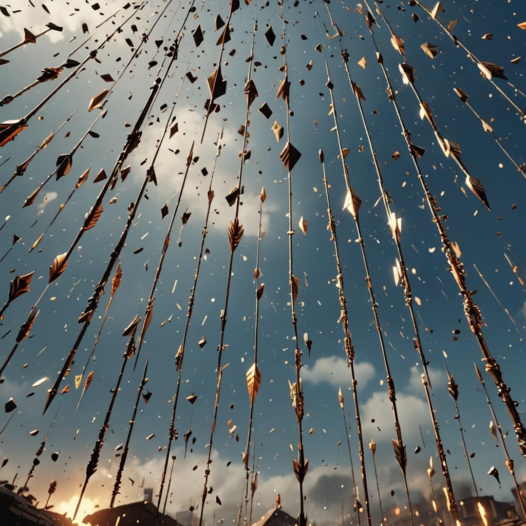 Arrows Rain Down in Epic 3D Cinematic Style