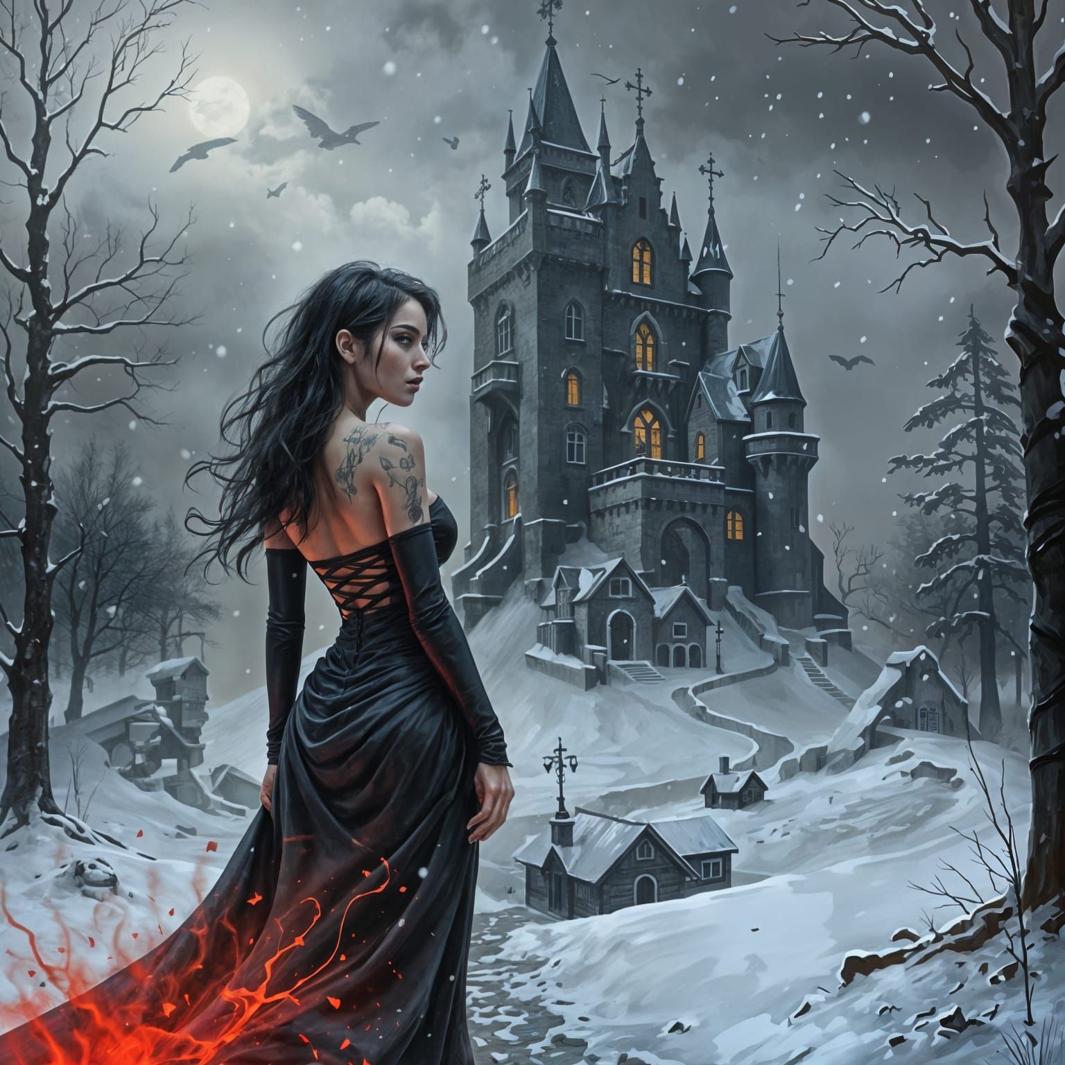 Ethereal Witch in Haunted Castle