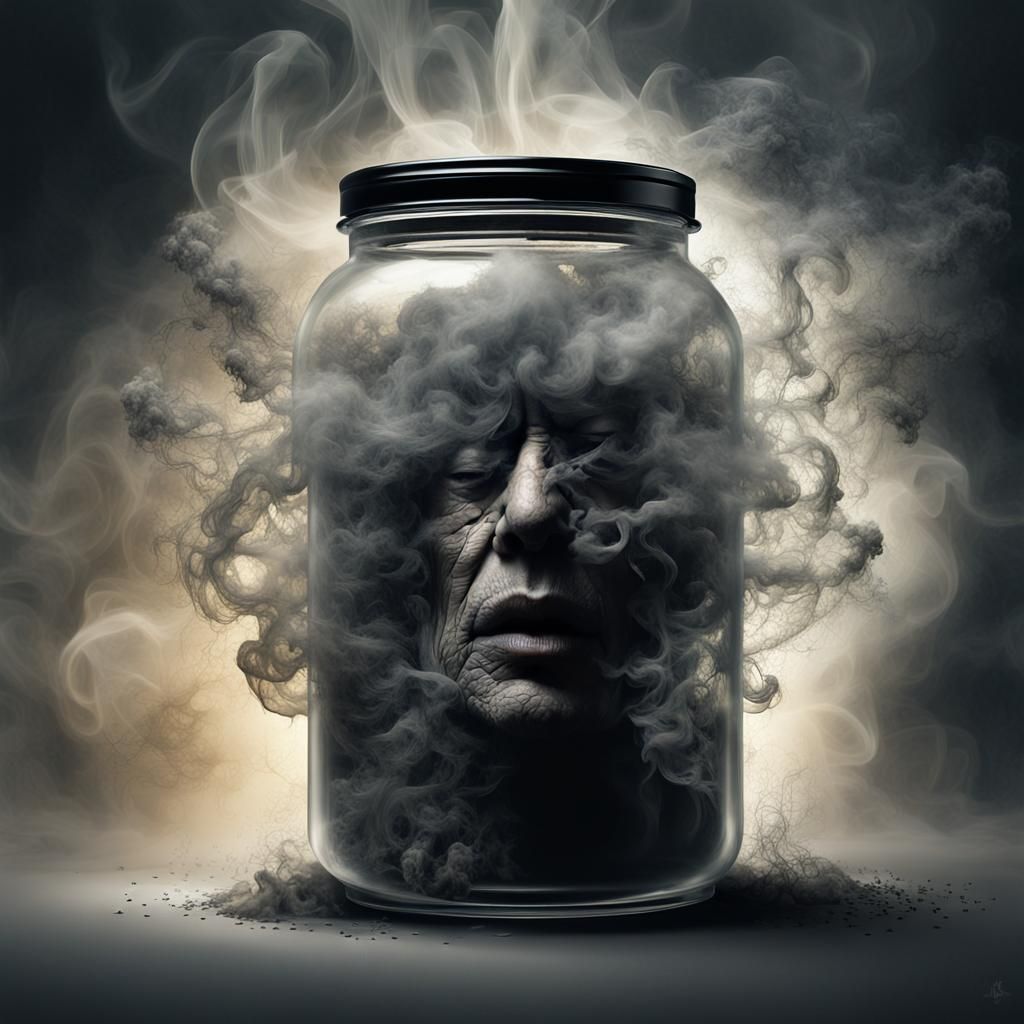 Faces Dissolving Into Smoke: Digital Art