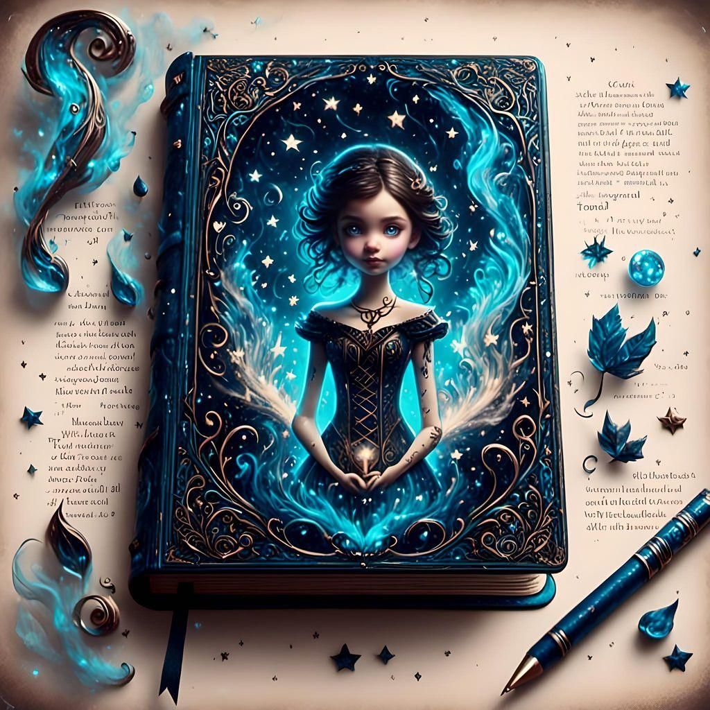Magic Book with Bioluminescence and Sprite Silhouette