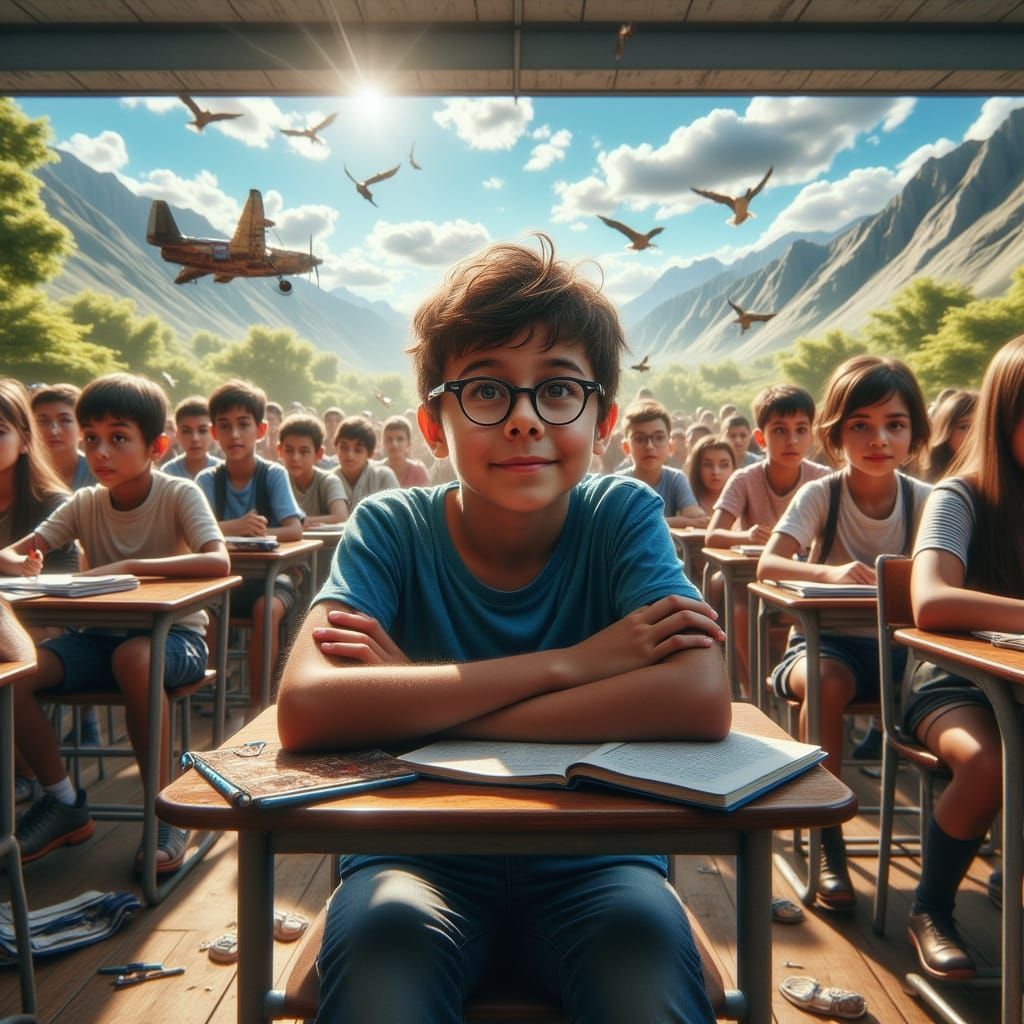 Surreal Hyperrealistic Boy Dances Between Focus and Daydream...