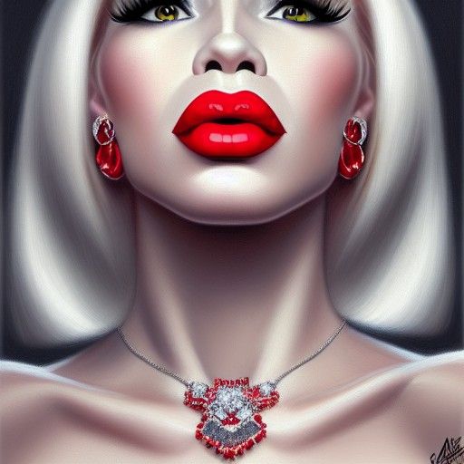 Amanda Lepore Portrait in Art Nouveau Style