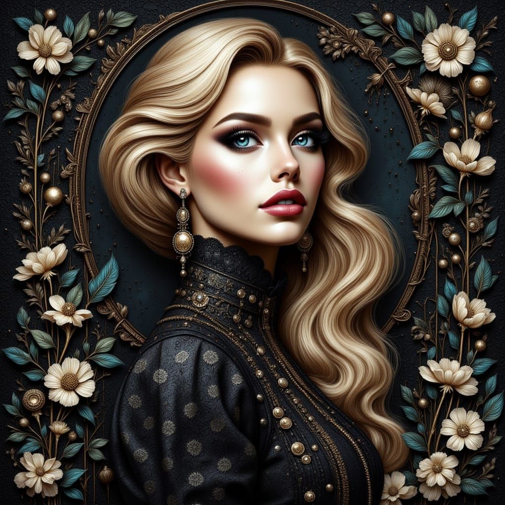 Anna Karenina in Steampunk Art Nouveau Style