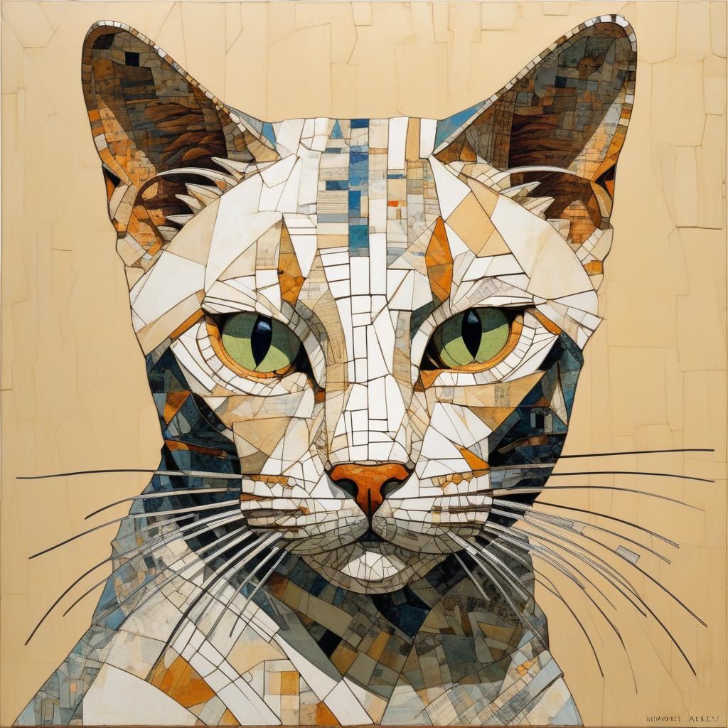 Detailed Cat Collage Art
