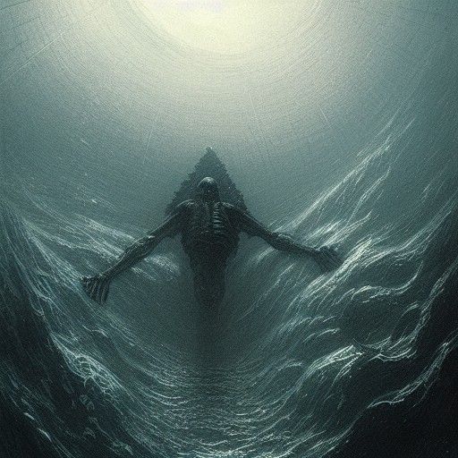 Horror Skeleton Emerges from the Ocean