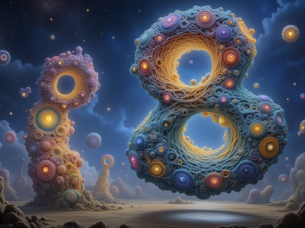 Surreal Floating World of Giant Cosmic Numbers