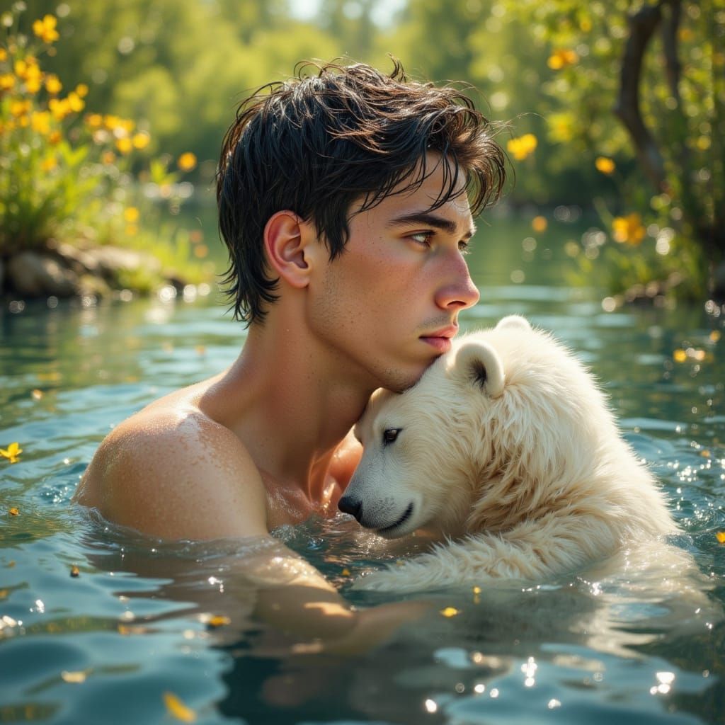 Byron and Percy went swimming after the breakfast meal.  Per...