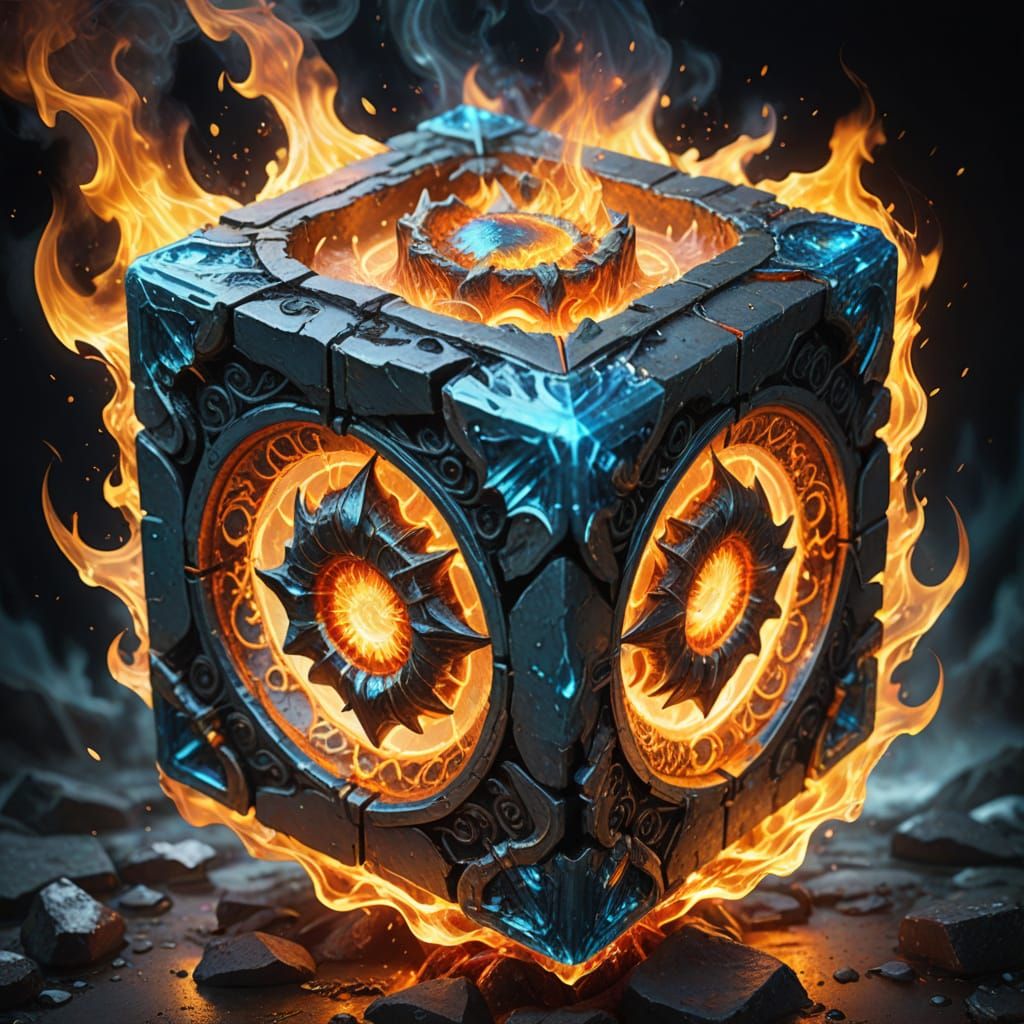 Mystical Cube of Fire and Ice