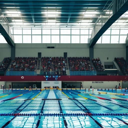 Para Athletes in Swimming Competition: Cinematic Film Still