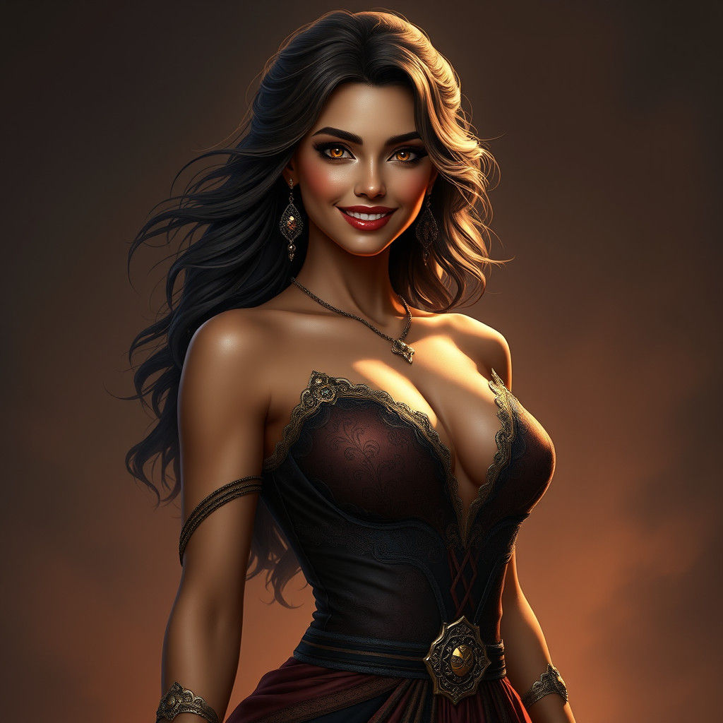 Captivating Woman in Fantasy Concept Art Style