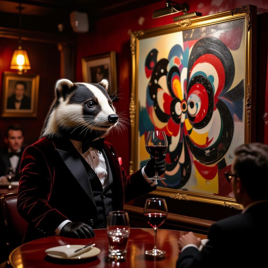 Badger Art Critic in Jazz Club, Cinematic Film Still
