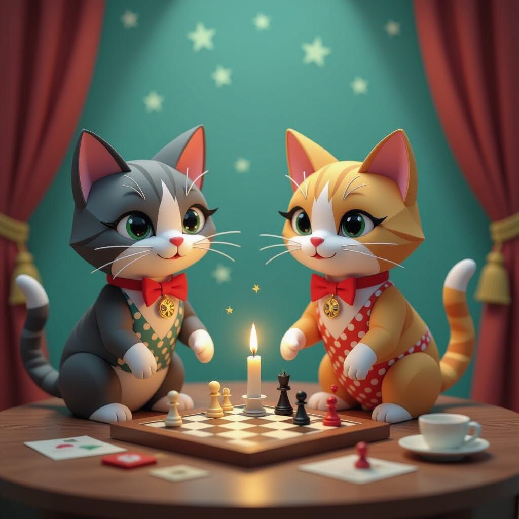 Dreamlike Scene with Animal Hybrids and Shark Ladybirds